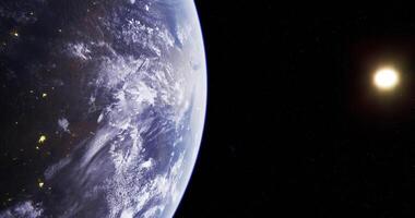 Enhanced CGI displays a view of Earth from space video