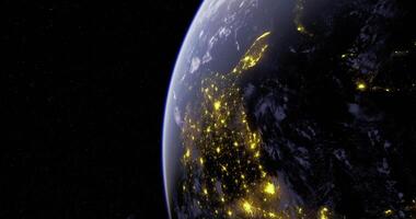 CGI displays a view of Earth with lighting from space video