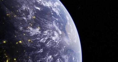 A CGI displays view of Earth from space video