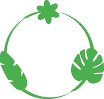 Minimal floral wreath line art vector