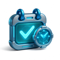 Futuristic Icon Design of Calendar and Clock for Time Management png