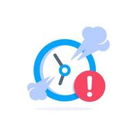 overtime alert, too much time or working hours concept vector