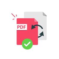 convert document to pdf format file concept vector