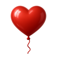 Floating Red Heart Balloon with a Simple Design for Celebrations png