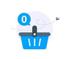 empty shopping cart concept,flat design icon illustration vector