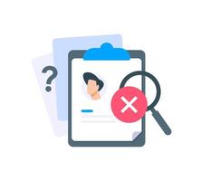 user not found, account not register concept,flat design icon illustration vector
