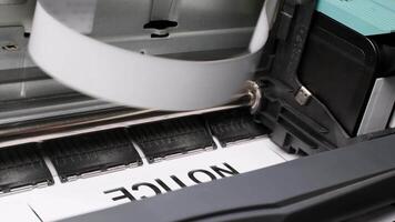 Close-up of Inkjet Printer Producing Sharp Document Print in Modern Office Setting with High Precision video