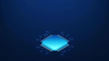 Artificial intelligence chip that projects the circuitry of the brain showing the integration of processing is a symbol of intelligent technology that learns analyzes and learns AI to help work video