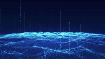 Big data waves that send data to be processed and sent to the system. In the fast-paced digital age and data analytics technology that drives organizations and businesses into the future. video