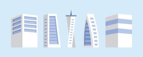 Building illustration. Set of skyscraper building. Apartment building metropolitan building. Buildings facade vector
