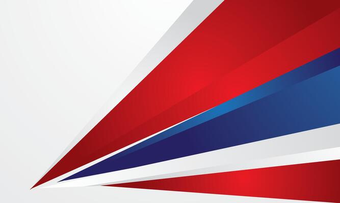 White background with red blue abstract geometric