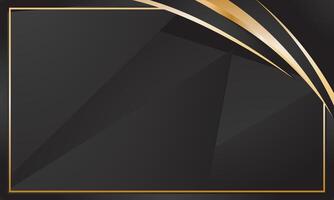 Black gold luxury background with frame suitable for certificate vector