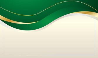 Green elegant wave background for certificate vector