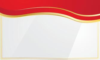 Certificate background with abstract red gold waves vector