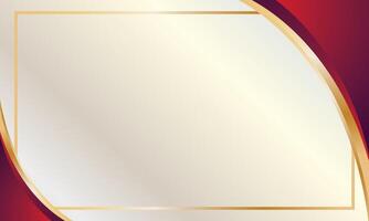 Luxury red gold curve design certificate template vector
