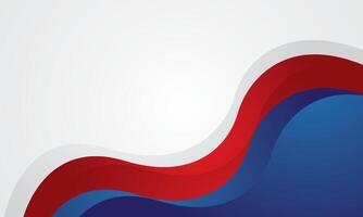 Abstract red and blue waves on white background vector