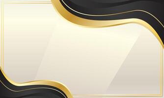 Simple black and gold wave abstract background for business certificate vector