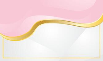 Pink and gold certificate background, stylish wave abstract vector