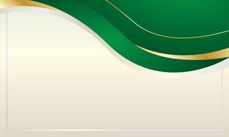 Abstract green and gold waves on luxury background vector