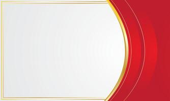 Red gold abstract curve corner border for business or certificate vector
