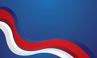Red white wave abstract on blue background vector