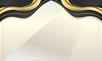 Black gold gradient abstract wave corner border for certificate vector
