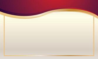 Modern elegant luxury abstract red gold wave design certificate template vector