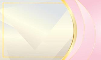 Pink gold gradient abstract curve for certificate vector