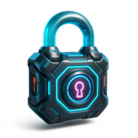 Futuristic Icon of a Lock Symbolizing Security and Innovation png