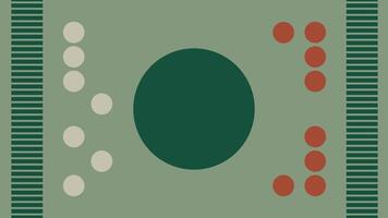 Green circle and cream dots retro background vector