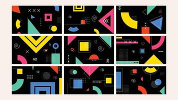 Colorful geometric patterns design vector