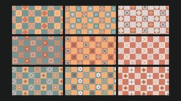 Colorful geometric pattern designs vector