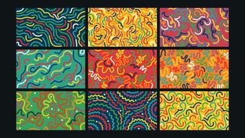 colorful abstract pattern collage vector