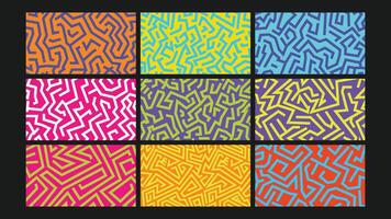 Colorful geometric patterned tiles vector