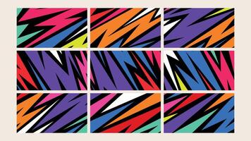 Colorful abstract patterns with stripes vector