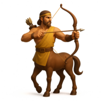 3D Simple Illustration of Sagittarius in Mythical Composition png