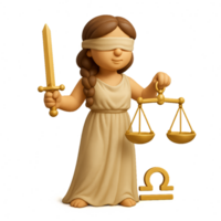 Justice Symbol Representation with Scales and Blindfolded Woman png