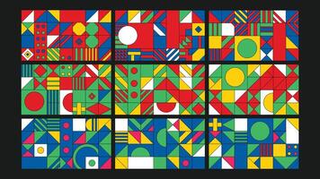Colorful stripes abstract background Set vector