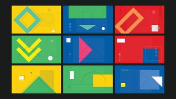 Bold triangle shape background Set vector