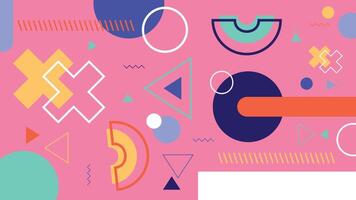 Fun Pink Geometric Abstract Background vector