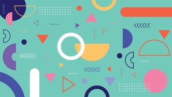 Mint Green Playful Geometry Background vector