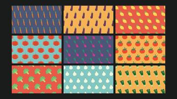 Carrot seamless vegetable background Set vector
