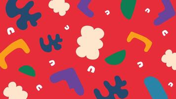 Red dynamic doodle background vector