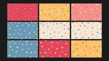 Abstract wavy color background Set vector