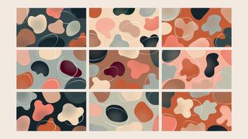 Bold colorful blob background Set vector