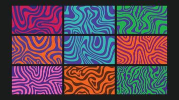 Vibrant liquid contour background Set vector