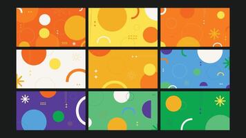 Vibrant 3D Gradient Twisting Forms Background Set vector