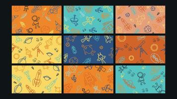 Abstract fluid camo shape background Set vector
