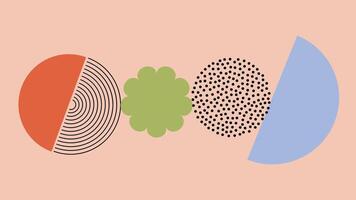 Midcentury retro shape background vector