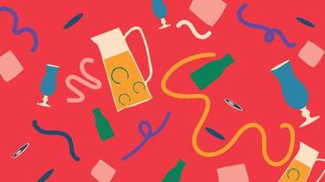 Juice pitcher and soda bottle background vector